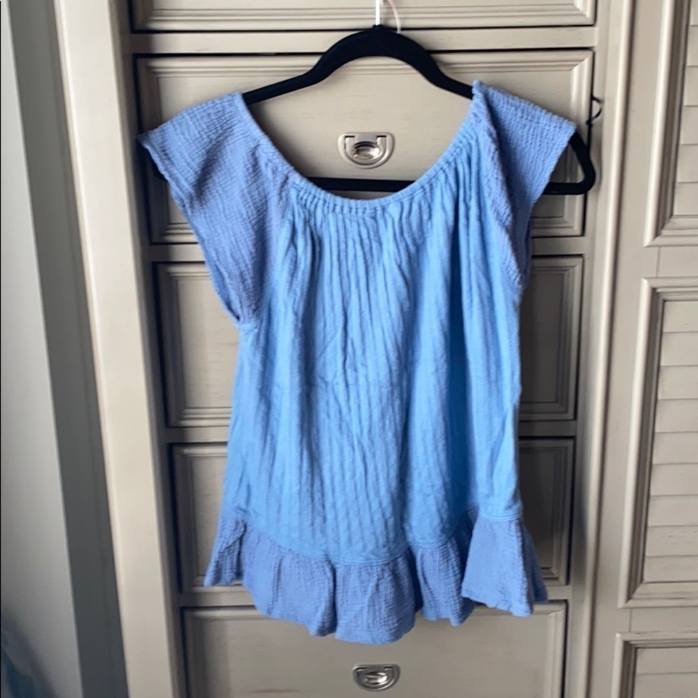 Lucky brand boho ruffle tank light blue szXS - Picture 2 of 2
